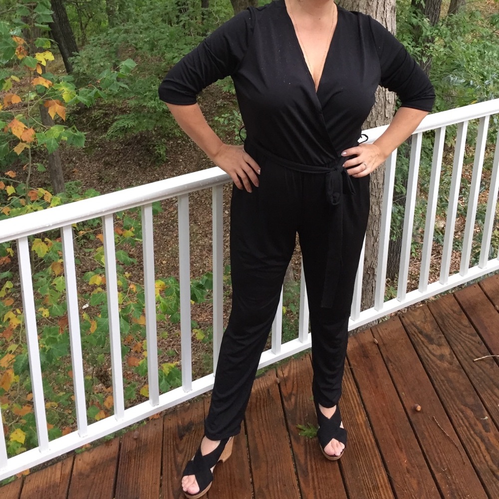Urban Rose Black Jumpsuit